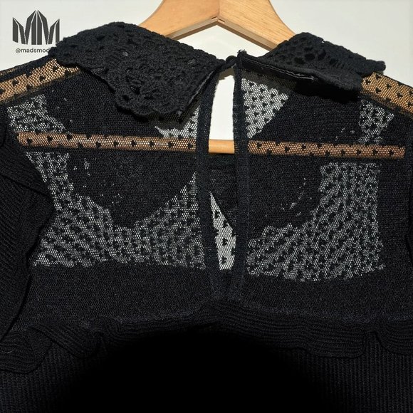 Valentino | Black Stretch Knit Short Sleeve Dress - Picture 6 of 13